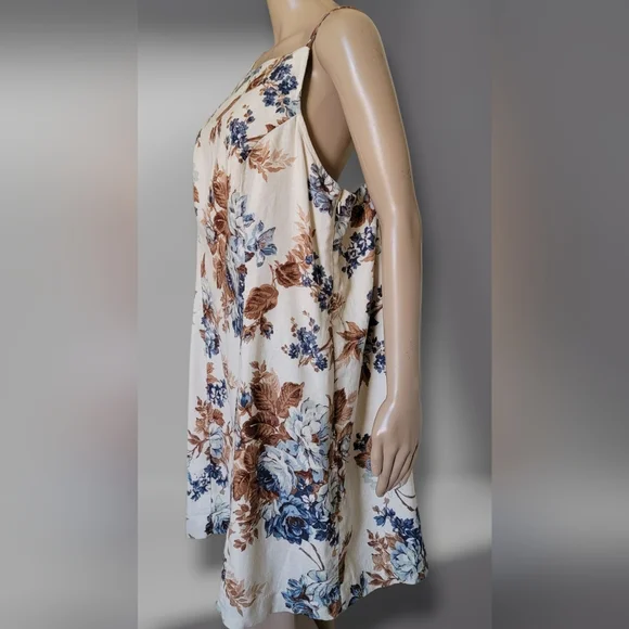Abercombie & Fitch Linen Floral Slip Dress Square Neck Floral XL - Picture 4 of 8